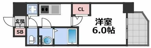 エスリード ザ・レーヴ大阪【9階】の間取り