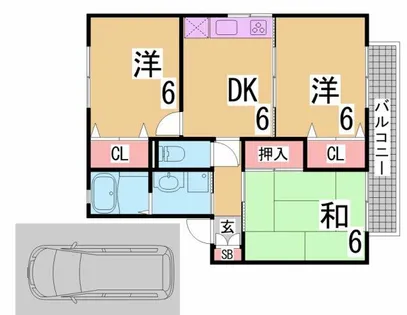 兵庫県神戸市須磨区北落合4丁目【アパート】の間取り