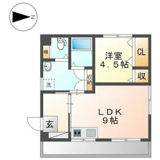 リアル神山【1階】の間取り