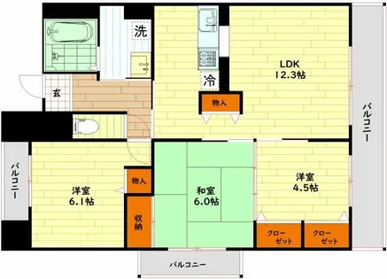 カサ・エスペラール【6階】の間取り