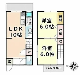 愛知県名古屋市南区元柴田東町3丁目【テラスハウス】の間取り