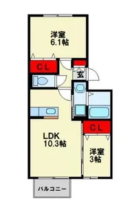 クレール緑【1階】の間取り