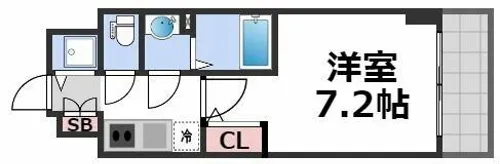 エスリード大阪上本町ブランシュ【4階】の間取り