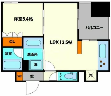 リーガル南久宝寺Ⅱ【10階】の間取り