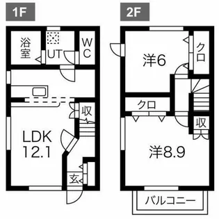 ヨーロピアンシャーレ松河戸 西棟【105号室】の間取り