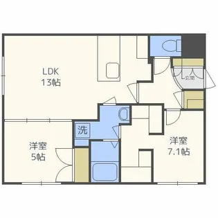 COMSAP24 PARKSIDE【1階】の間取り