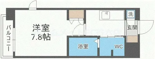 レジュールアッシュ南堀江【7階】の間取り