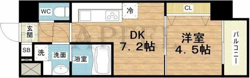 Gioia Namba【10階】の間取り