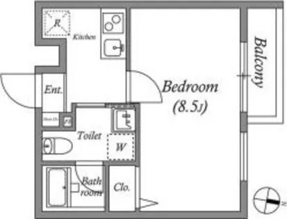 THE CITY RESIDENCE 京都西大路【2階】の間取り