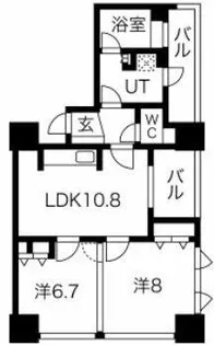 アルグラッド ザ・タワー心斎橋【32階】の間取り