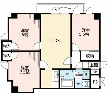 イーストガーデン杉の木館【601号室】の間取り