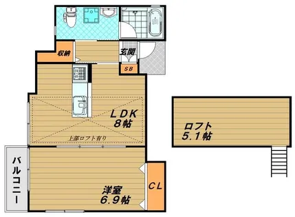 セイントエスペランサ月見山【2階】の間取り
