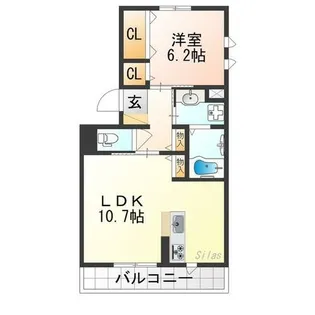 エール北花山【1階】の間取り