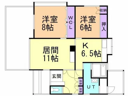 北海道室蘭市絵鞆町2丁目【一戸建】の間取り