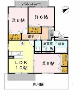 クレール W棟【1階】の間取り