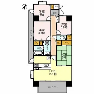 ファミールハイツ泉大津セントハーバーシティ1番館【11階】の間取り