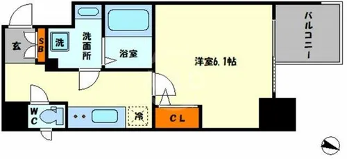 アクアプレイス江戸堀【4階】の間取り