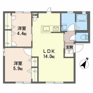 サンコート赤坂【1階】の間取り