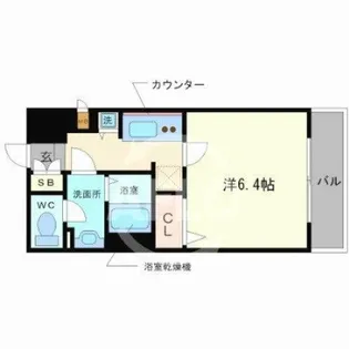 プレサンス難波フィネスト【6階】の間取り