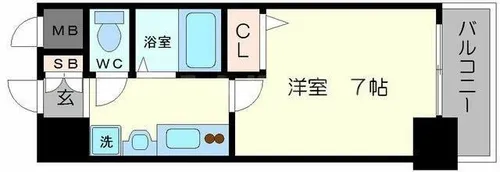 エステムコート難波サウスプレイス【2階】の間取り