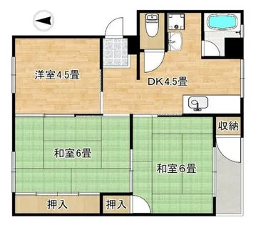 第1曽根団地【304号室】の間取り