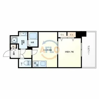 ファステート難波ラグジュ【4階】の間取り