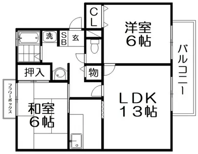 カルチェ東香里II A棟【1階】の間取り