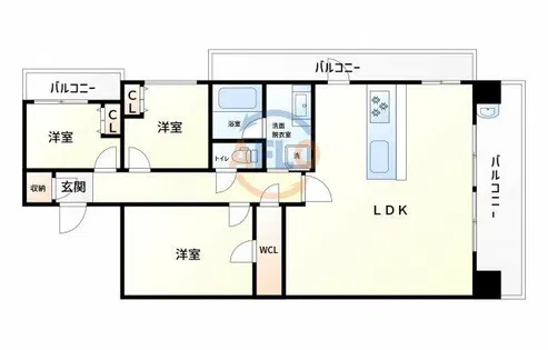 リバーガーデン福島木漏れ日の丘【12階】の間取り
