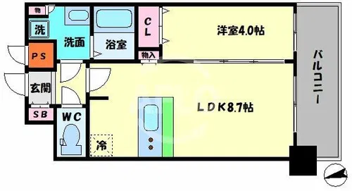 プレサンス難波インフィニティ【11階】の間取り