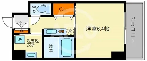 クレビオス難波EAST【6階】の間取り