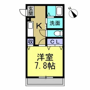 CASABIANCA Ⅱ【2B号室】の間取り