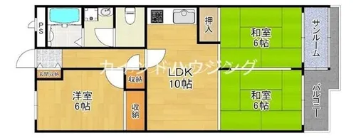 エバーグリーン住之江【5階】の間取り