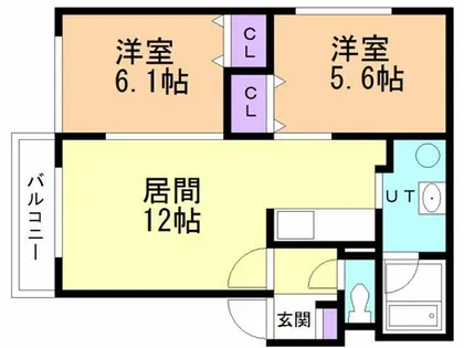 グランコート登別【101号室】の間取り