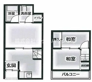 大阪府寝屋川市上神田2丁目【テラスハウス】の間取り