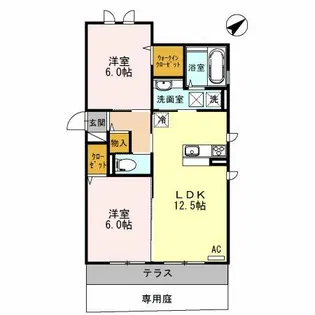 ヴィラージュ【1階】の間取り