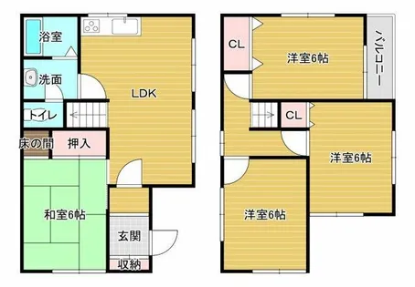 大阪府堺市東区北野田【一戸建】の間取り