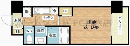 アドバンス大阪グロウスⅡ【10階】の間取り