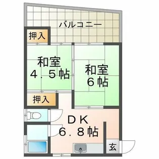 堀松マンション【1階】の間取り