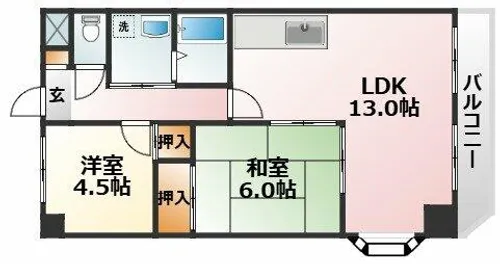大阪府大阪市東淀川区小松2丁目【マンション】の間取り