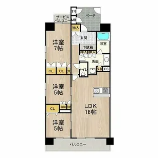 フロンティアタワー日本橋【3階】の間取り