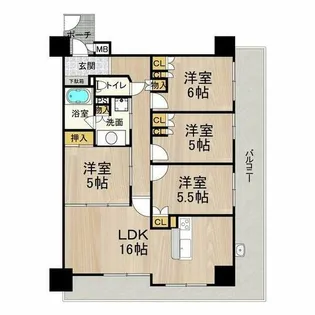 フロンティアタワー日本橋【13階】の間取り