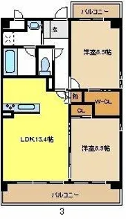 エクセル新宿【3階】の間取り