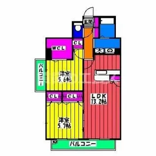 ラヴェリテ筑紫通り【7階】の間取り