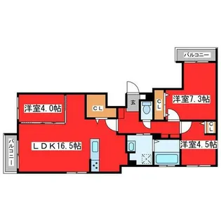 カームヒルズ西岡【5階】の間取り