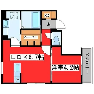 カームヒルズ西岡【2階】の間取り