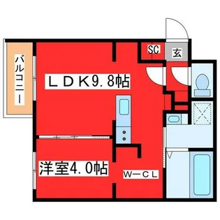 カームヒルズ西岡【2階】の間取り