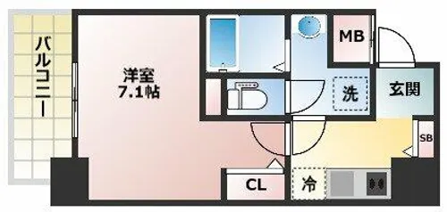 アドバンス上町台シュタット【13階】の間取り