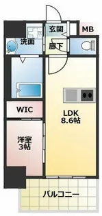 セレニテ江坂グランデ【7階】の間取り