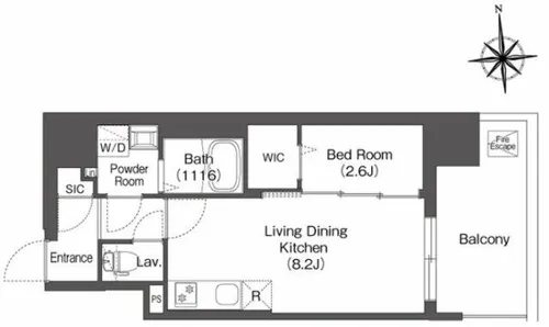 コンフォリア・リヴ南森町Ⅱ【10階】の間取り
