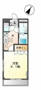 サンハイツ池浦D【103号室】の間取り